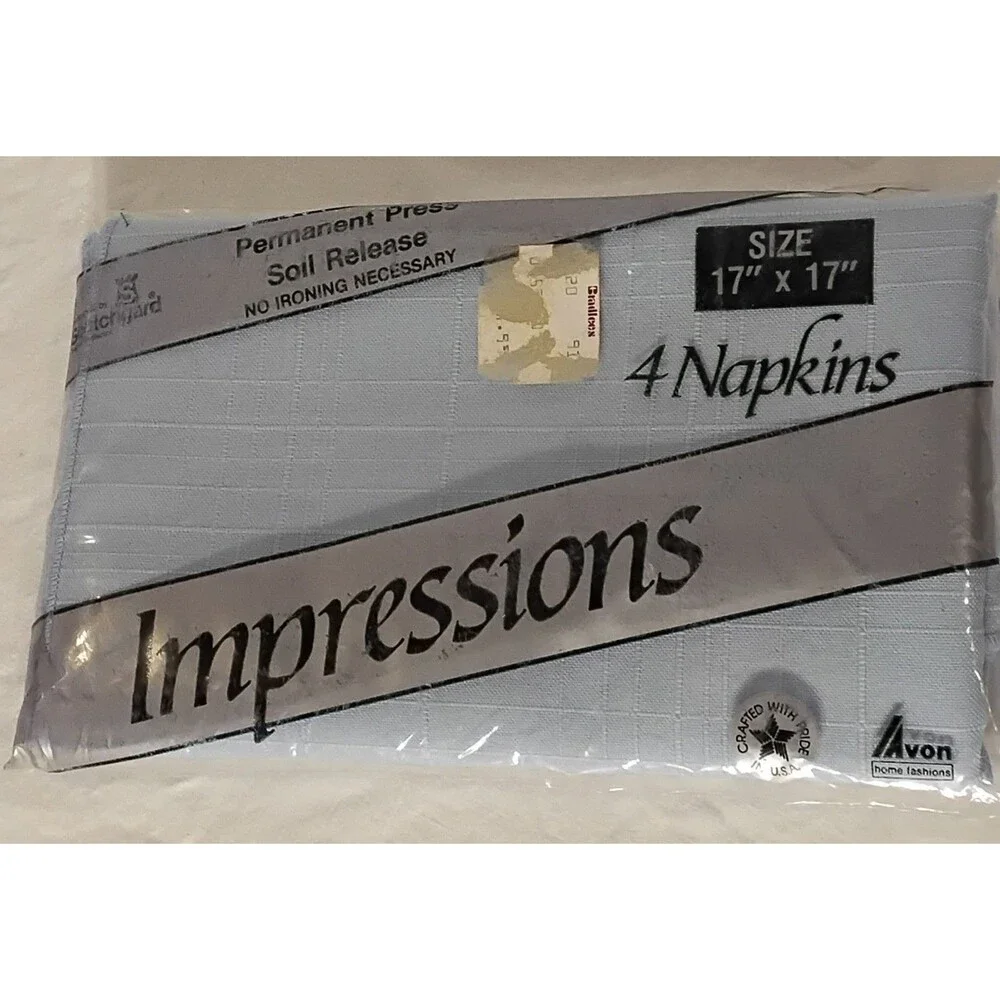 Avon IMPRESSIONS  Vintage Linen Napkins Permanent Press USA New